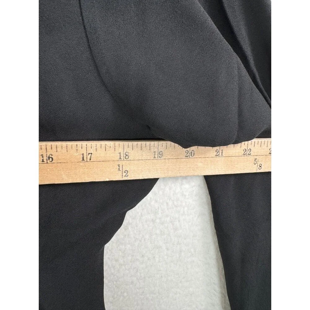 J.Crew Shirred-waist top in‎ viscose crepe black sz 10 preppy